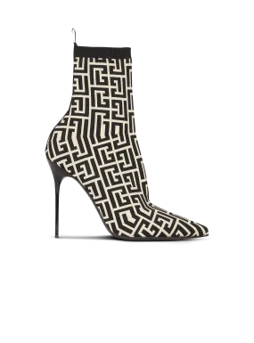 Stretch knit Skye ankle boots with monogram