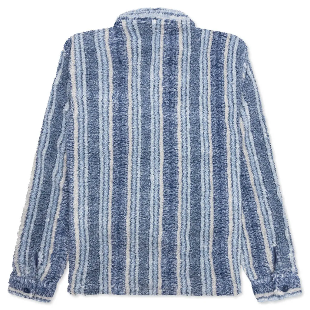 Stripe Sherpa Shirt - Indigo