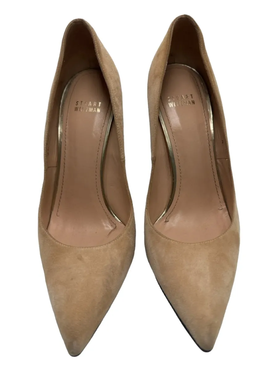 Stuart Weitzman Shoe Size 10 Beige Suede Pointed Toe Closed Front & Back Shoes