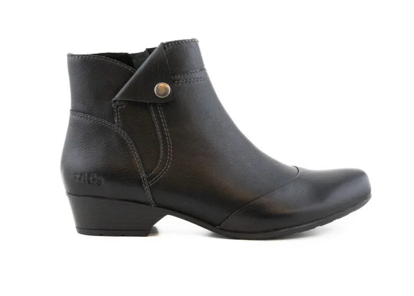 Taos Womens Oh Snap Dress Zip Bootie- Black Smooth Leather