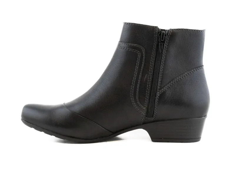 Taos Womens Oh Snap Dress Zip Bootie- Black Smooth Leather