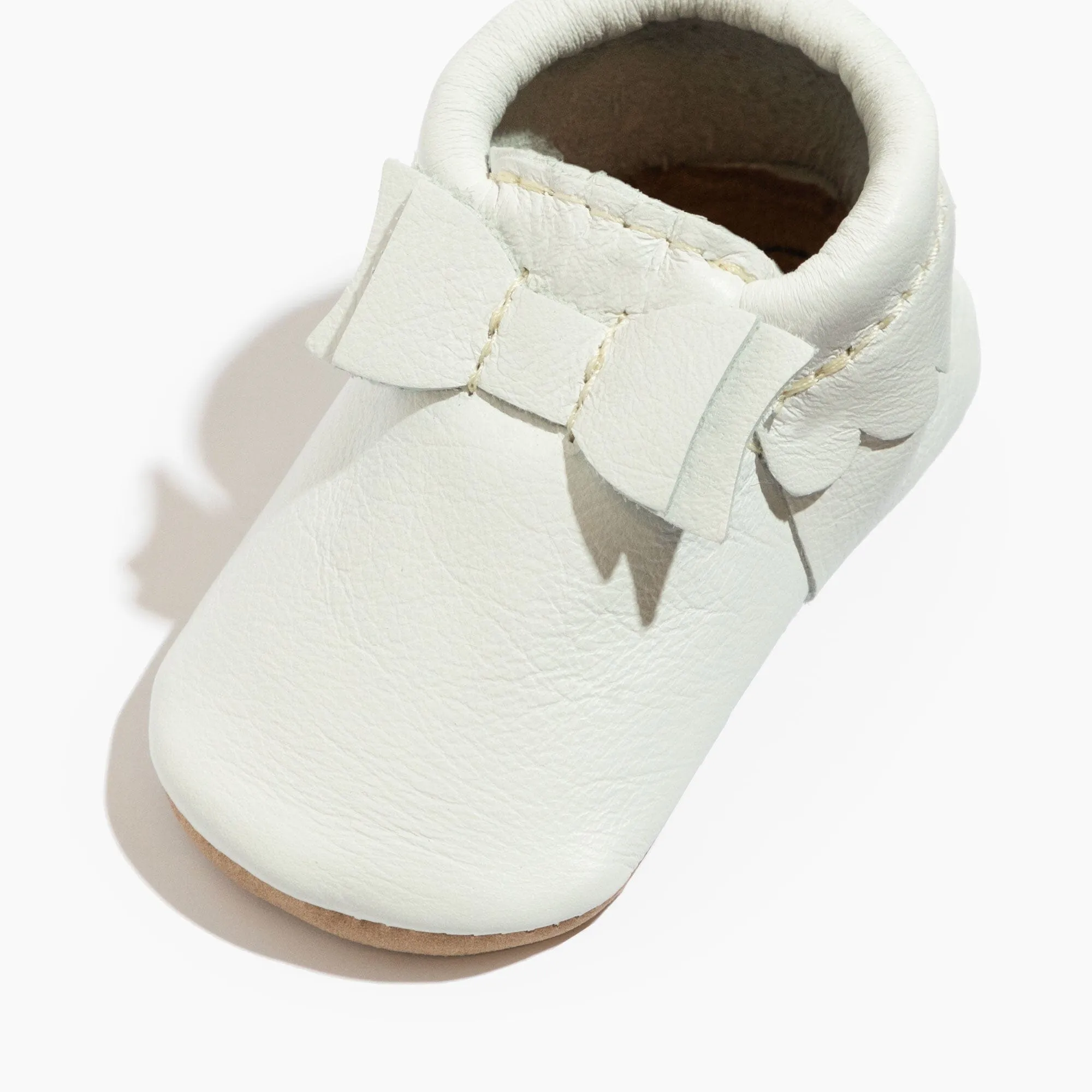 Toasted Bright White Bow Baby Shoe