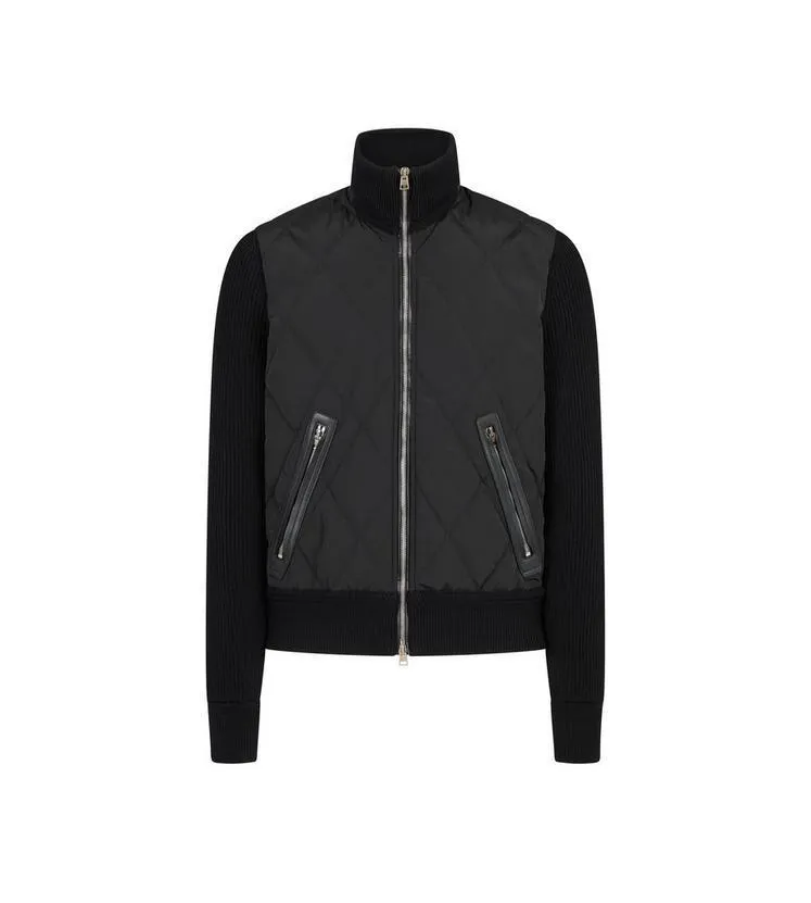 TOM FORD  |QUILTED NYLON MERINO ZIP THROUGH