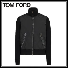 TOM FORD  |QUILTED NYLON MERINO ZIP THROUGH