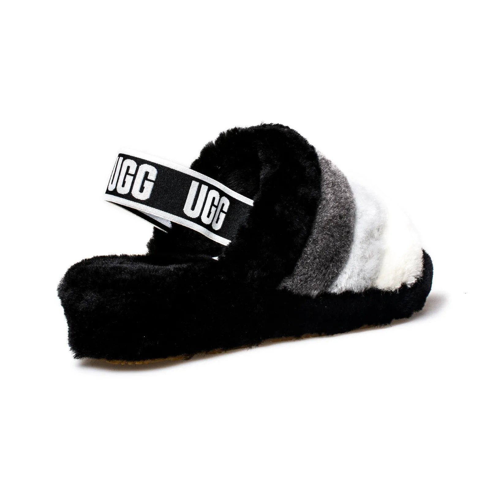 UGG Fluff Yeah Slide Black Multi Sandals - Women's