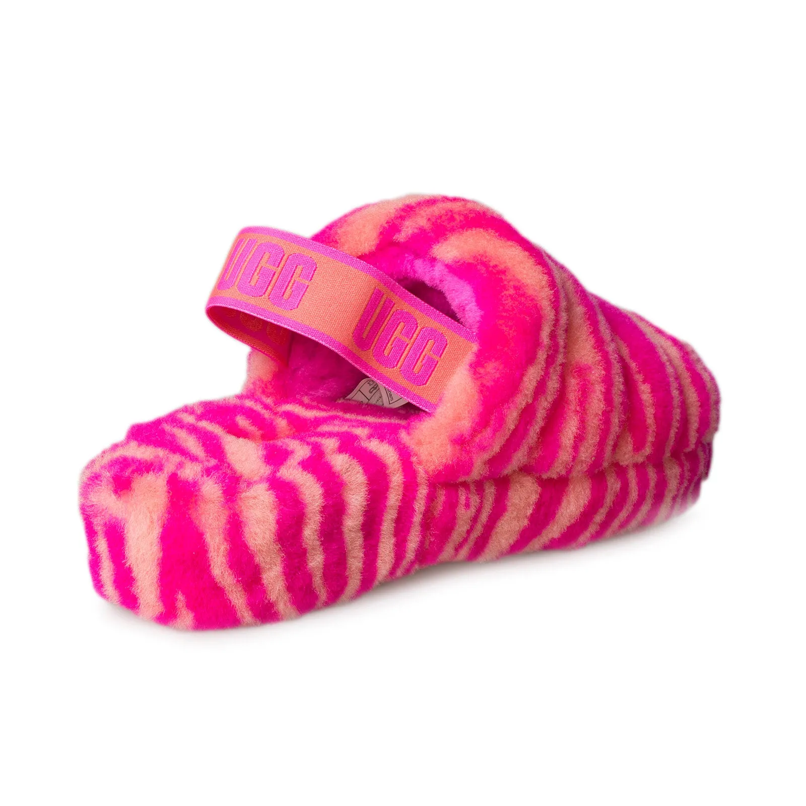 UGG Fluff Yeah Slide Zebra Rock Rose Sandals - Women's