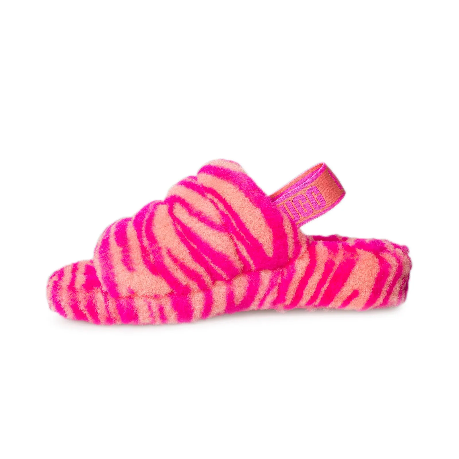 UGG Fluff Yeah Slide Zebra Rock Rose Sandals - Women's