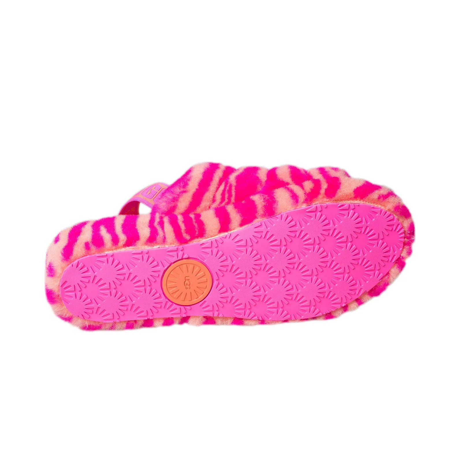 UGG Fluff Yeah Slide Zebra Rock Rose Sandals - Women's