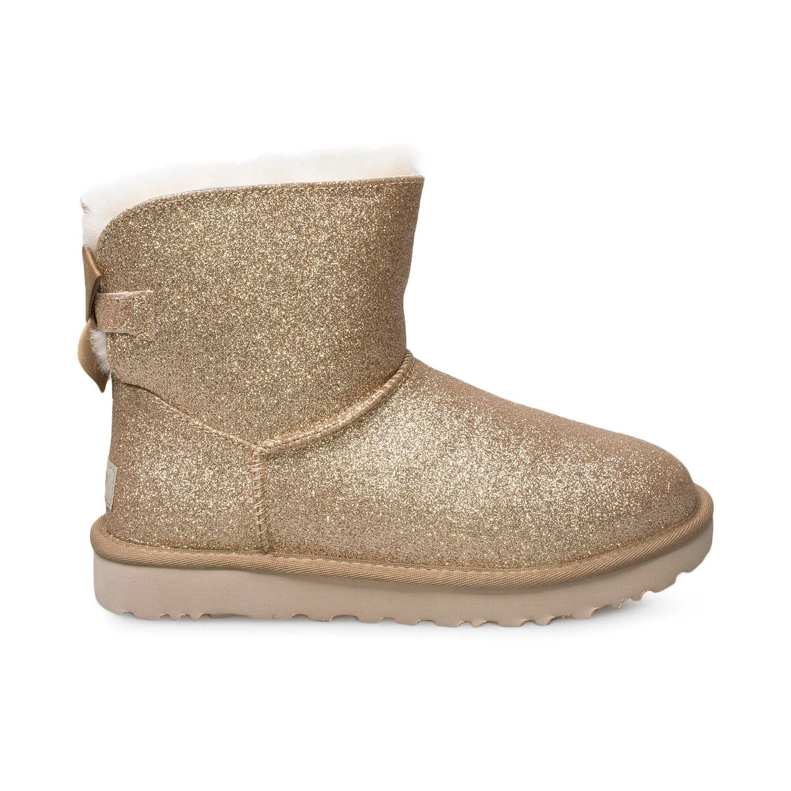 UGG Mini Bailey Bow Sparkle Gold Boots - Women's