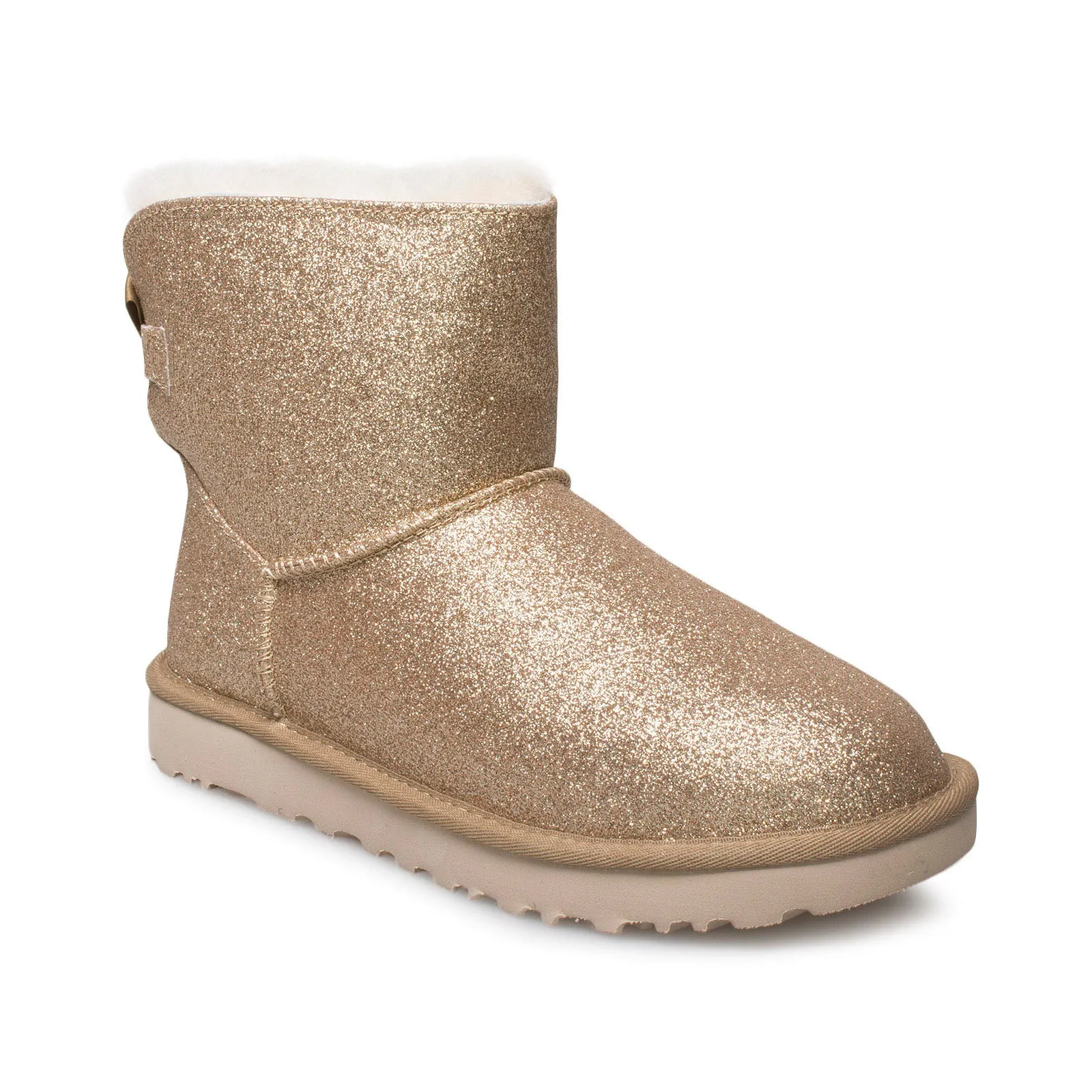 UGG Mini Bailey Bow Sparkle Gold Boots - Women's