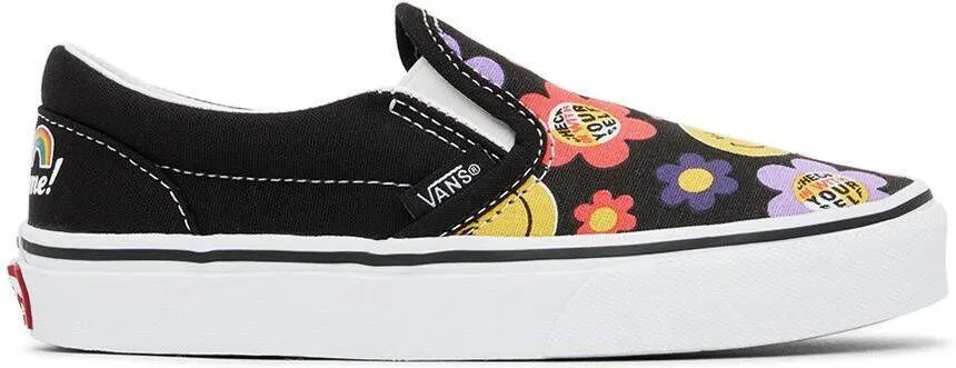 Vans Kids Black Radically Happy Classic Slip-On Little Kids Sneakers