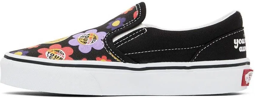 Vans Kids Black Radically Happy Classic Slip-On Little Kids Sneakers