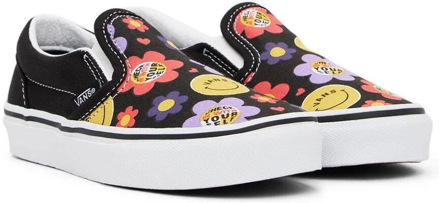 Vans Kids Black Radically Happy Classic Slip-On Little Kids Sneakers