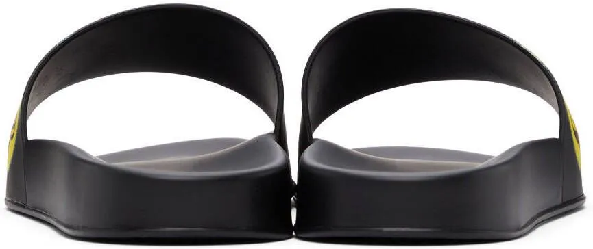 Versace Black Smiling Medusa Slip-On Sandals