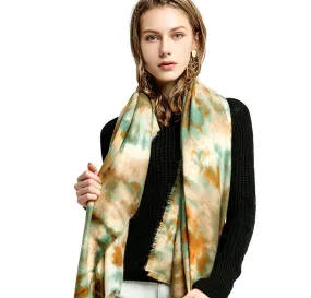 Women's Cashmere Water Color Printed Soft Wrap Pashmina Shawl