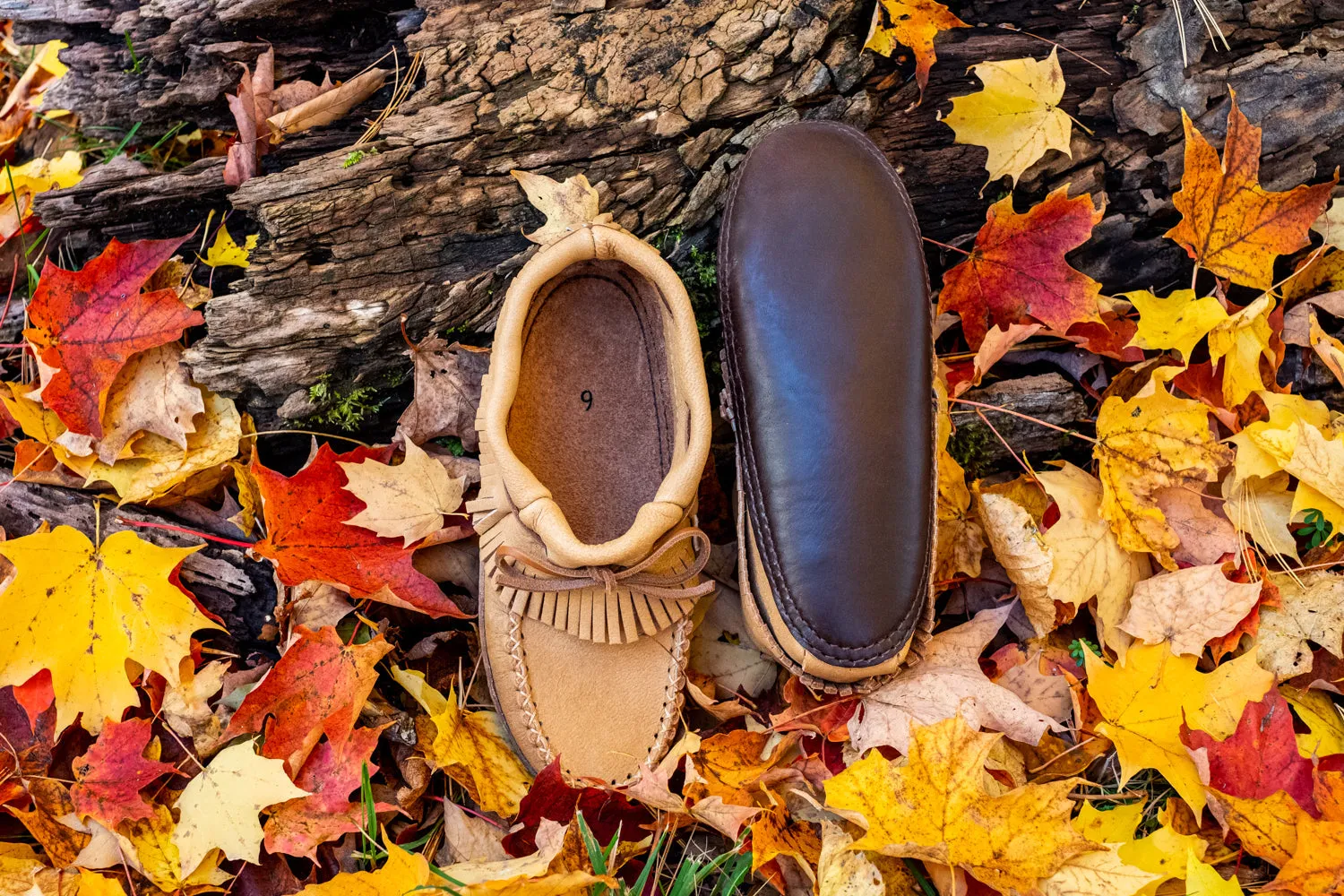 Women's Fringed Moose Hide Earthing Moccasins