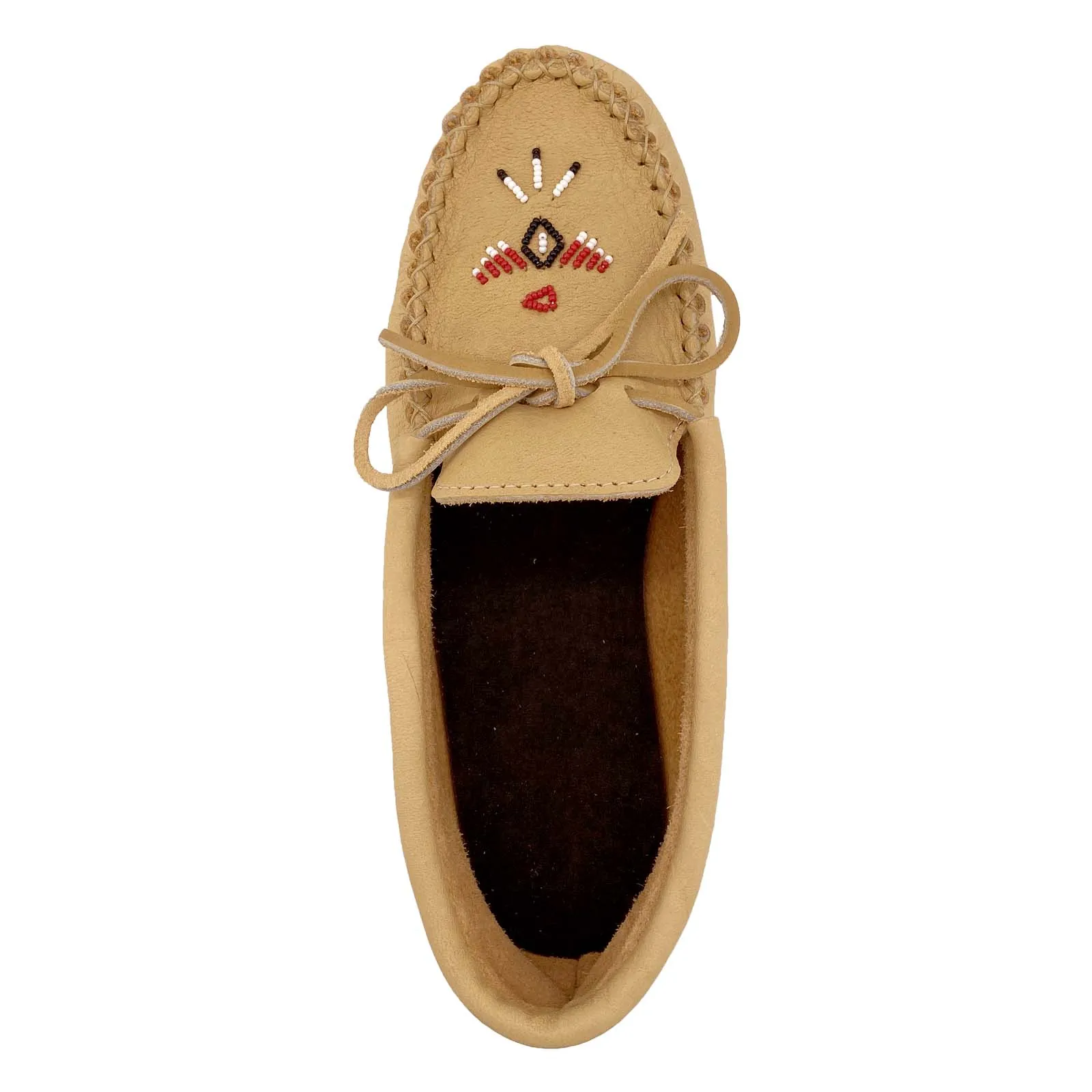 Women's Rubber Sole Beaded Moccasin Shoes