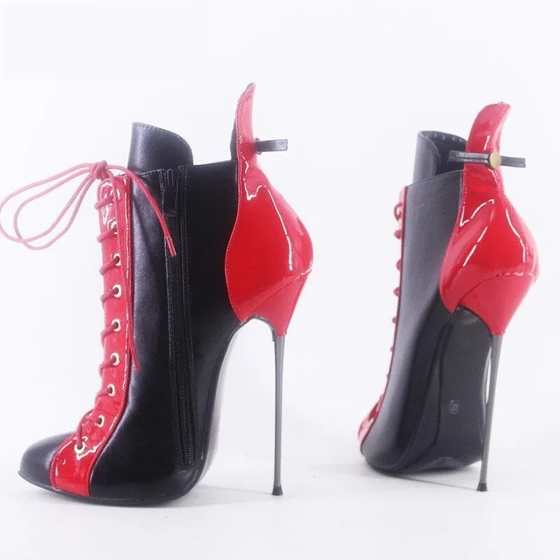 Women's Sexy Multi-Color Stilettos Ultra-Thin Metal Heel Solid Ankle Boots