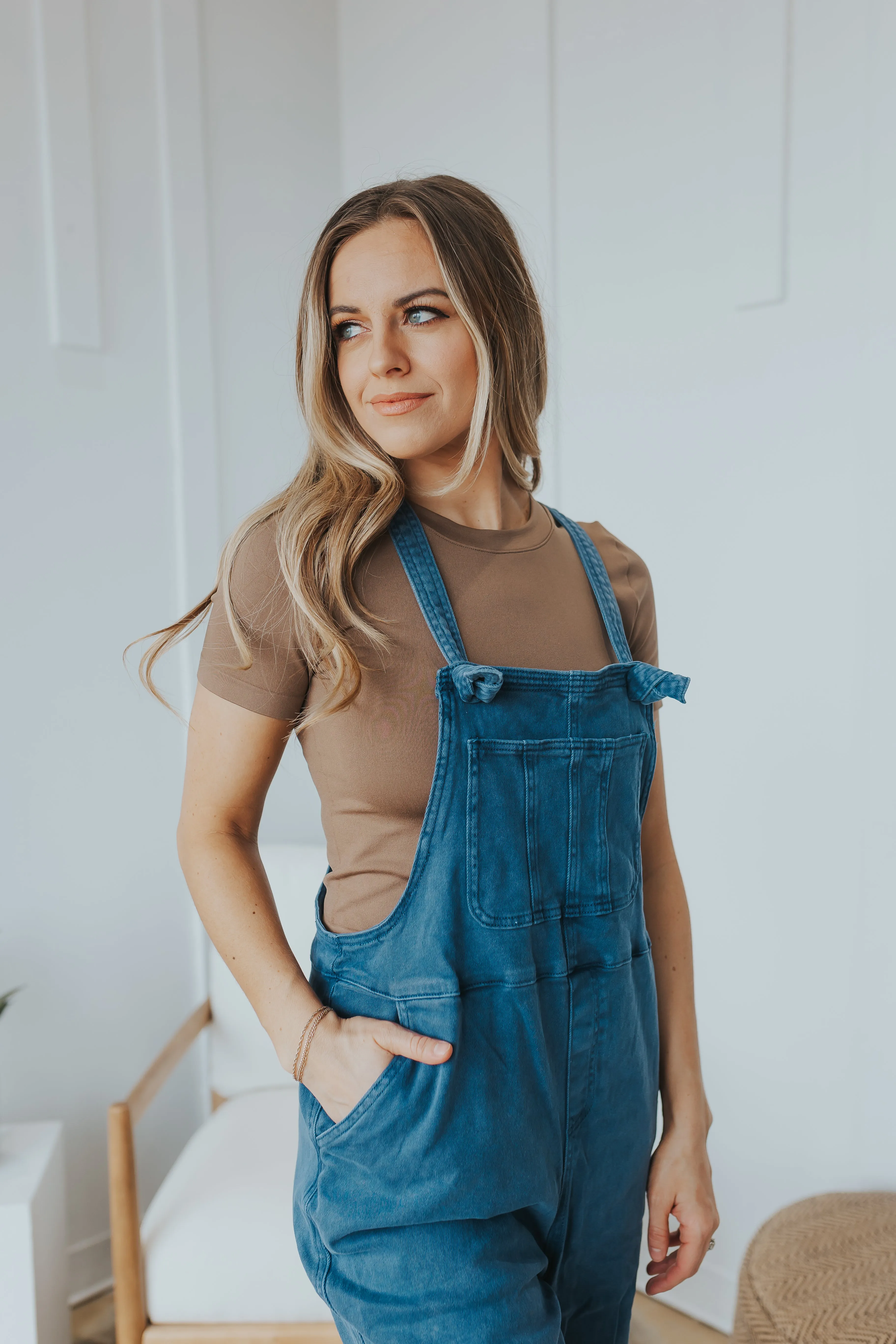 Zenana Knot Strap Overalls - 4 Colors