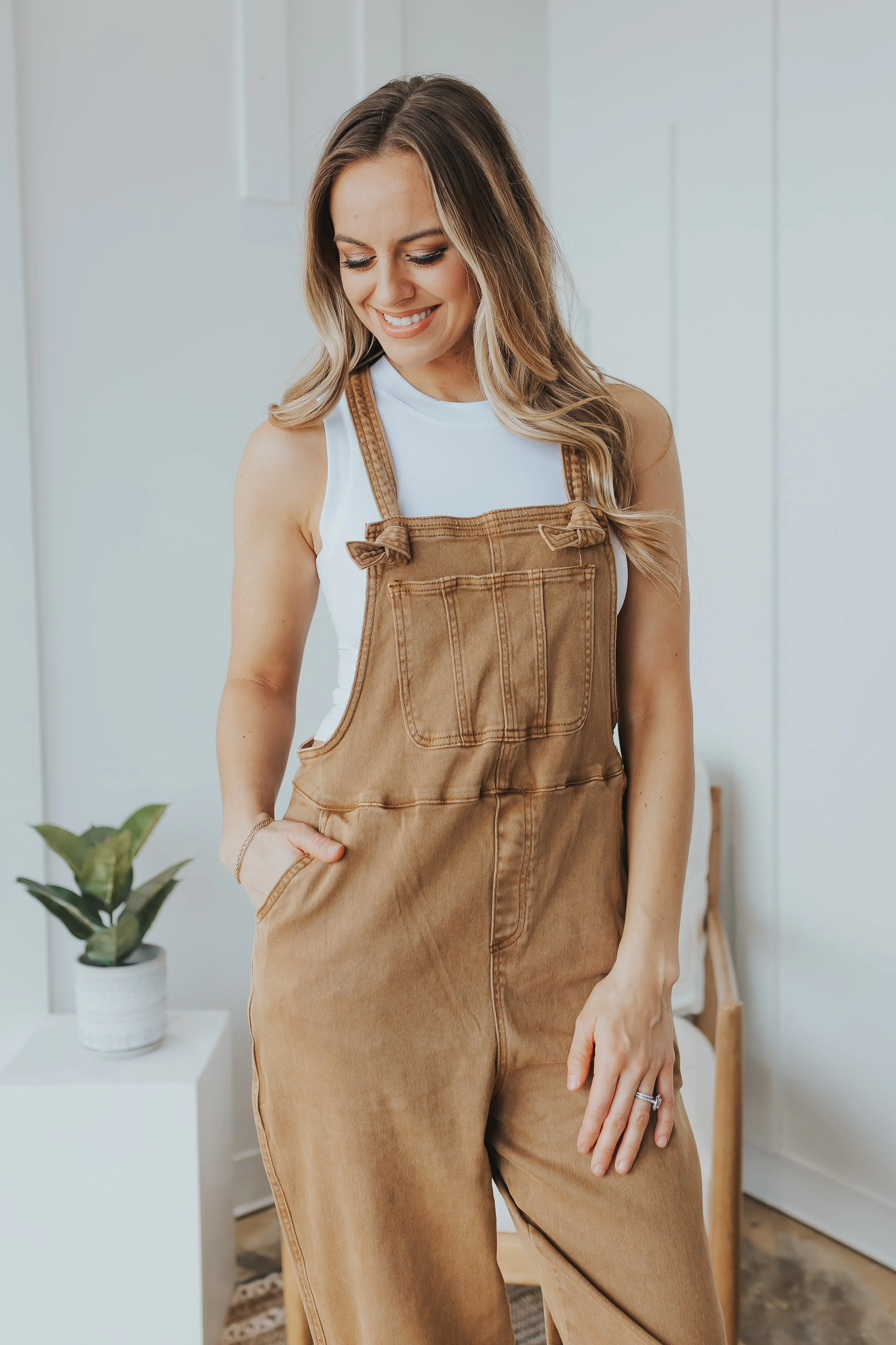 Zenana Knot Strap Overalls - 4 Colors